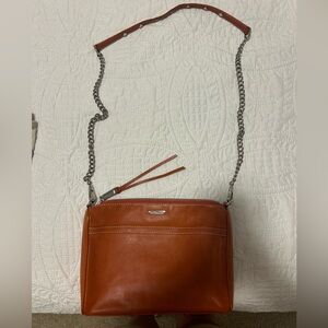 NWT Rebecca Minkoff Mini Mac Clutch Burnt Orange MSRP $195.00